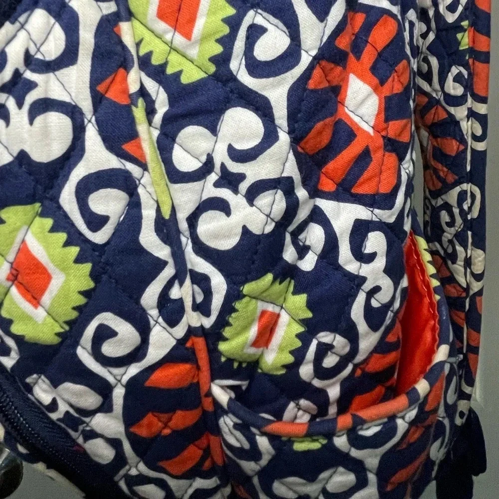 VERA BRADLEY Sun Valley Quilted Backpack Blue Orange Green Retired Print Travel